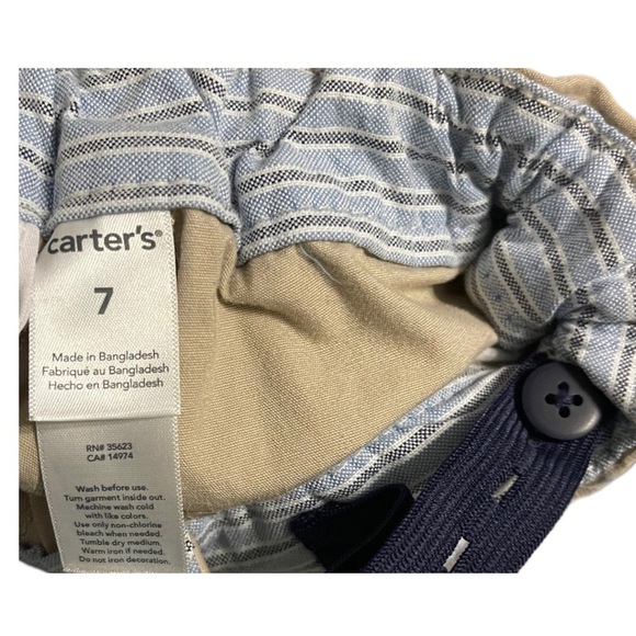 CARTERS Boys Beige Khaki Casual Shorts, Size 7. - Picture 4 of 4